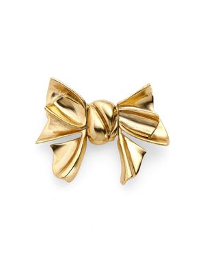 Oscar de la Renta Small Bow Brooch - Metallic