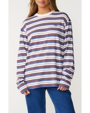 Rip Curl S-Series Oversized Striped Long Sleeve T-Shirt - Blue