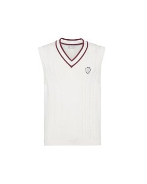 Brunello Cucinelli Cable Knit Sweater Vest - White
