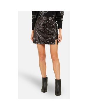 Yumi' Sequin Mini Skirt - Black