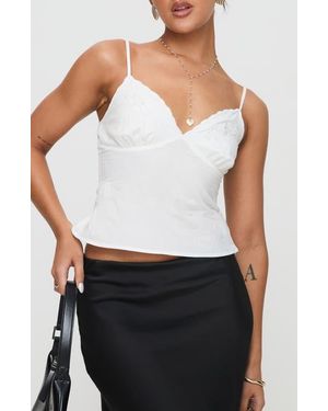 Princess Polly Aruba Embroidered Cotton Camisole - White