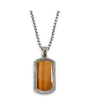 Jan Leslie Sterling & Gemstone Dog Tag Pendant Necklace - Metallic