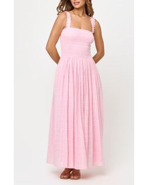 LSPACE Wren Cotton Maxi Cover-Up Dress - Pink