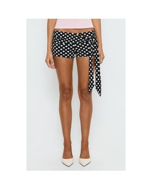 Princess Polly Declanne Wrap Polka Dot Micro Shorts - Blue