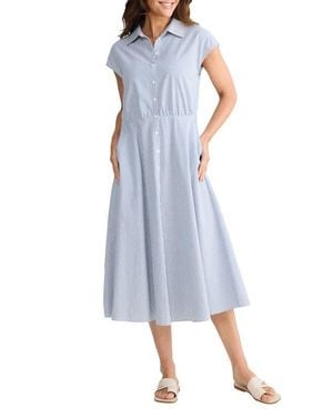 Brave+True Musings Gingham Midi Shirtdress - Blue