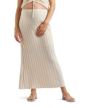 Ripe Maternity Charli Rib Knit Skirt - Natural
