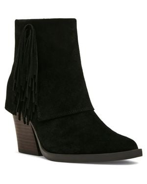 Blondo Odessa Fringe Block Heel Bootie - Black