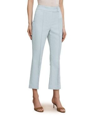 Veronica Beard Dell Pintuck Textured Crop Pants - Blue
