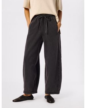 Whistles Casual Denim Barrel Trouser - Black