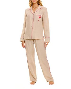 The Lazy Poet Emma Linen Pajamas - Natural