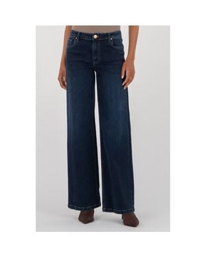 Kut From The Kloth Jean Mid Rise Wide Leg Jeans - Blue