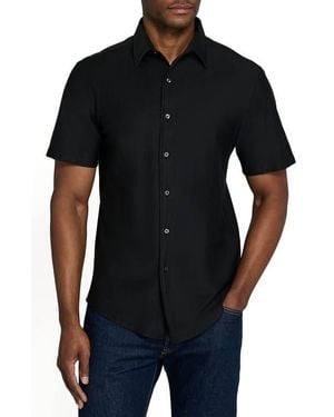 Brooklyn Brigade Solid Mapleton Luxe Cross Dyed Short Sleeve Shirt - Black