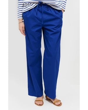 Alex Mill Hudson Pleated Wide Leg Cotton Twill Pants - Blue