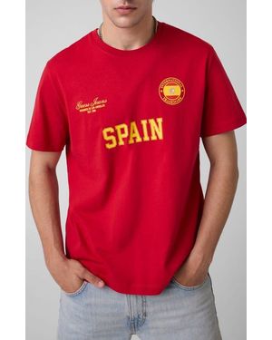 Guess Gj Regular Fit World Cup T-Shirt - Red