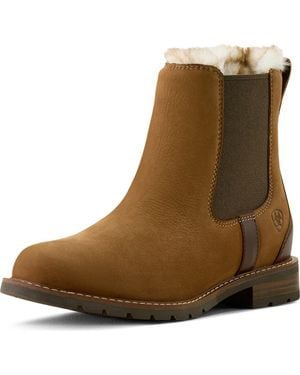 Ariat Wexford Genuine Shearling Waterproof Chelsea Boot - Brown