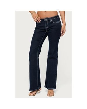 Edikted Louis Low Rise Flare Jeans - Blue