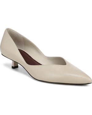 Vince Hallie Pointed Toe Leather Pump - White
