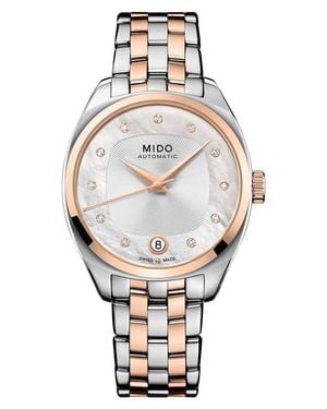 MIDO Belluna Royal Lady Mother-Of-Pearl & Diamond Automatic Two-Tone Bracelet Watch, 33Mm - Gray