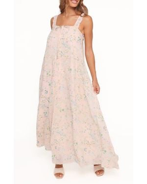 Petal & Pup Caroline Eyelet Floral Maxi Sundress - Natural