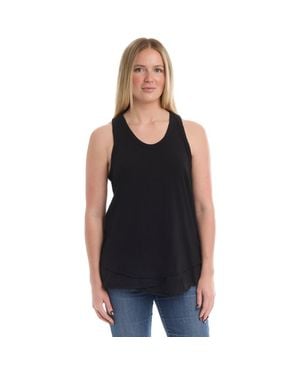 Wilt Shrunken Mock Hem Shirttail Tank - Black