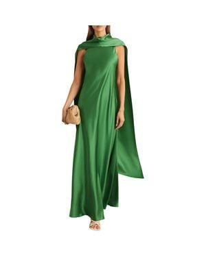Reiss Fae Scarf Detail Satin Gown - Green