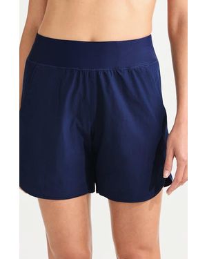 Lands' End Curvy Fit 5 Quick Dry Board Shorts Swim Shorts With Panty - Blue