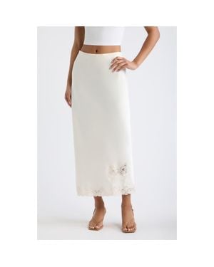 LoveShackFancy Avelaine Lace Trim Maxi Skirt - White