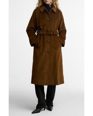 Barbour Antonella Corduroy Trench Coat - Brown
