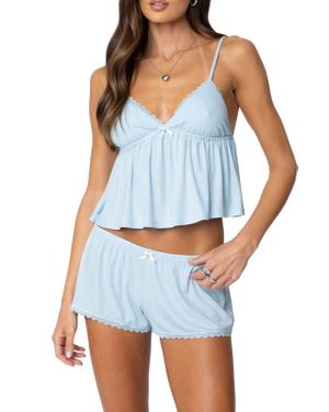 Edikted Buffy Crop Babydoll Camisole - Blue