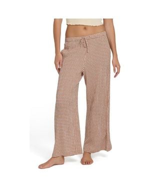 Billabong Wanderer Bitty Check Drawstring Pants - Natural