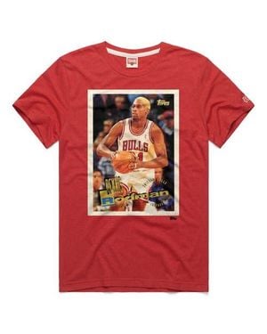 Homage Dennis Rodman Chicago Bulls Topps Trading Card Player Tri-Blend T-Shirt - Red