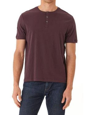 Threads For Thought Chester Classic Short Sleeve Henley - Purple