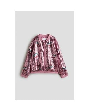 H&M Sequined Bomber Jacket - Red