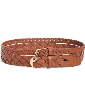 Nordstrom Double Braid Leather Belt - Brown