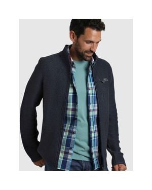 Weird Fish Transom Full Zip High Neck Jacket - Blue