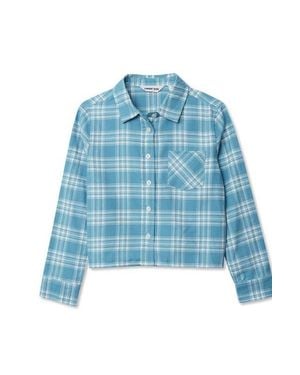Lands' End Girls Flannel Shirt - Blue
