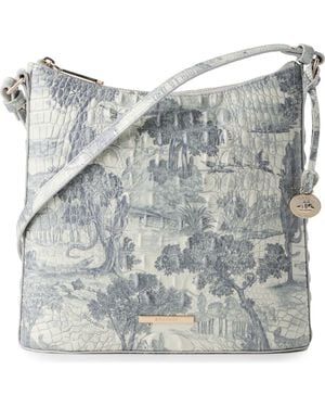 Brahmin Katie Croc Embossed Leather Crossbody Bag - Blue
