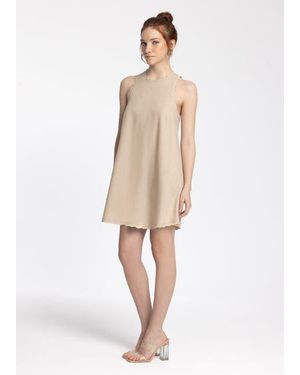 Monlicia Calia Linen Blend Sleeveless Fit & Flare Mini Dress - Natural