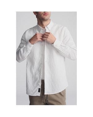 Mavi Regular Fit Stripe Button-Up Shirt - Gray