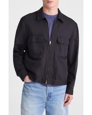 Madewell Zip Front Organic Cotton & Linen Jacket - Black