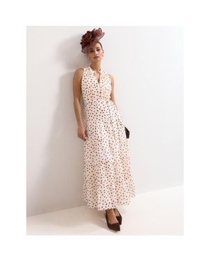 Phase Eight Nita Polka Dot Maxi Dress - Pink