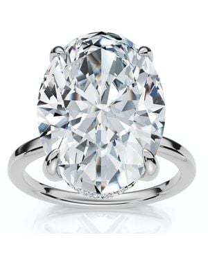 Bliss Diamond Certified 5.08Ct Oval Diamond Hidden Halo Engagement Ring 14K Lab Grown - Blue