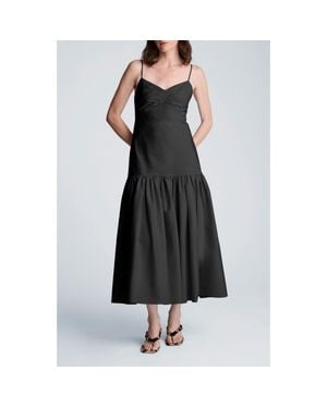 Kenneth Cole Sleeveless Bubble Flounce Maxi Dress - Black