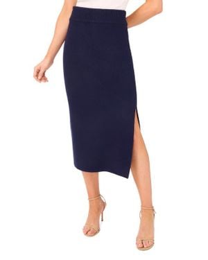 Ted Baker Rib Side Slit Sweater Skirt - Blue