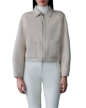 Mackage Solana Wool & Leather Jacket - Gray