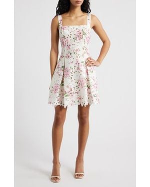 Lucy Paris Amiri Lace Cutout Minidress - White