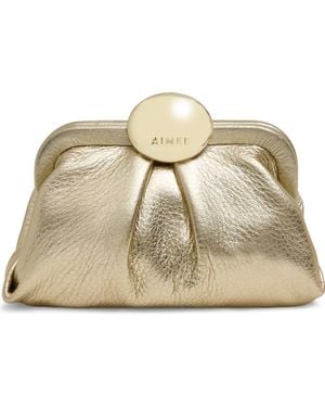 Aimee Kestenberg Mini Full Circle Leather Frame Crossbody Clutch - Metallic