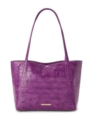Brahmin Mona Croc Embossed Leather Tote - Purple