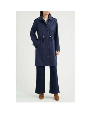 Michael Kors Hooded Trench Coat - Blue