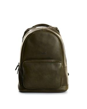 Velez Smooth Leather Backpack With Vintage Effect - Green
